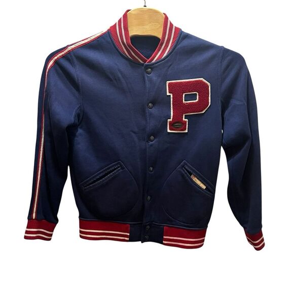 Polo Ralph Lauren Mens Jacket Medium Blue New York Varsity Baseball Letterman P - Picture 2 of 6